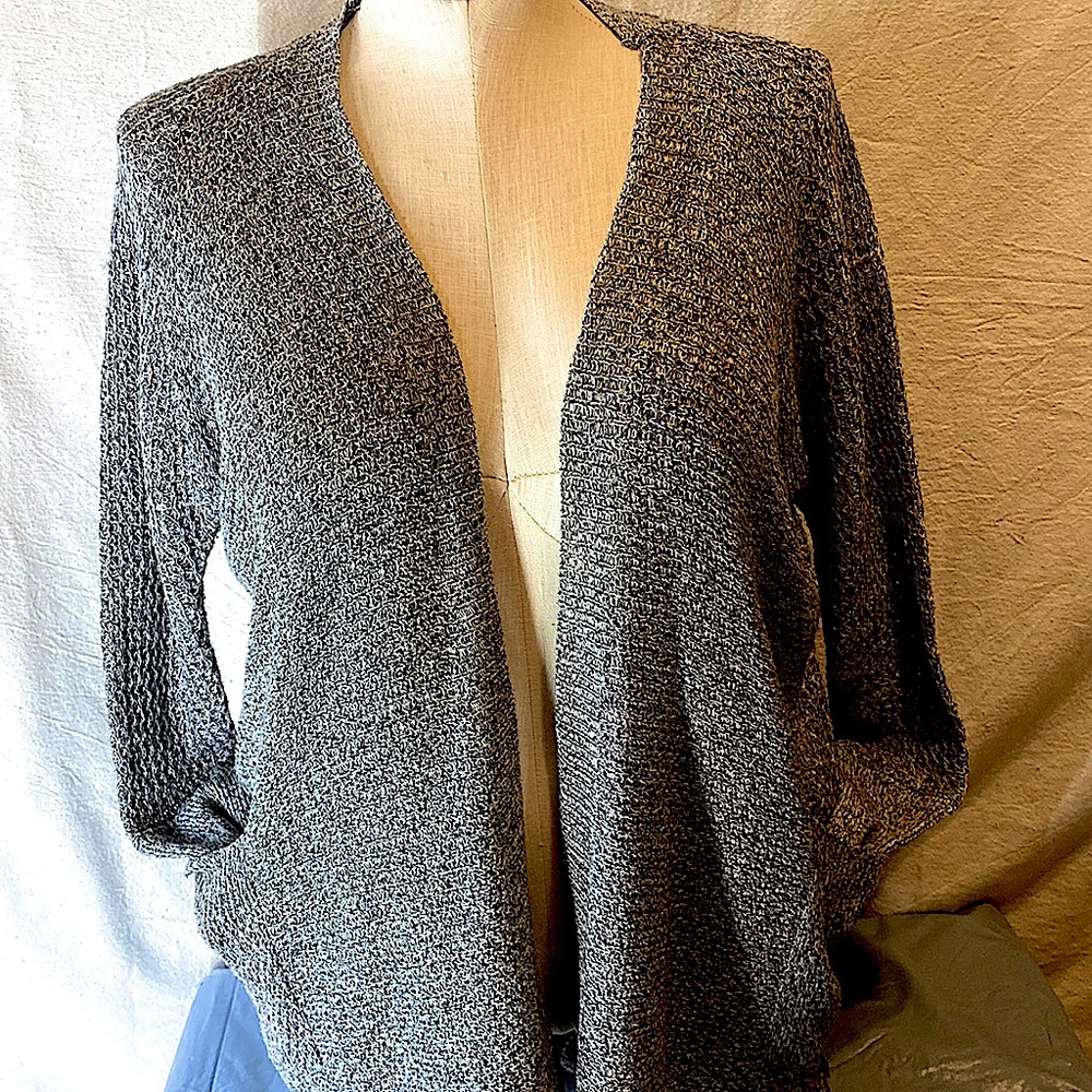Braeve Open Front Cardigan Long Waterfall Slouchy Pockets Oversize Small - Med